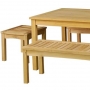set 252 -- 23 inch tucson backless benches, 59 inch tucson backless benches & 35 x 71 inch fairfield rectangular dining table